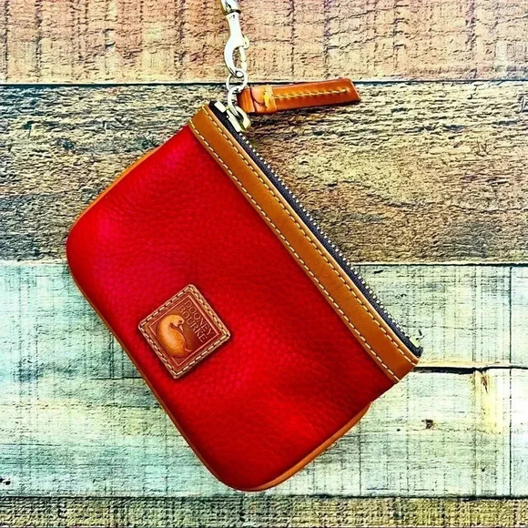 Dooney & Bourke Leather Wristlet in Burgundy - Picture 3 of 5